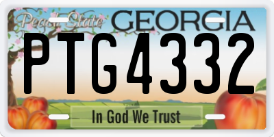 GA license plate PTG4332