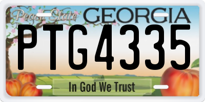 GA license plate PTG4335