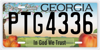 GA license plate PTG4336