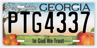 GA license plate PTG4337