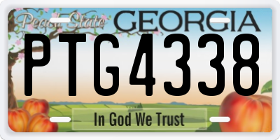 GA license plate PTG4338