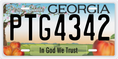 GA license plate PTG4342