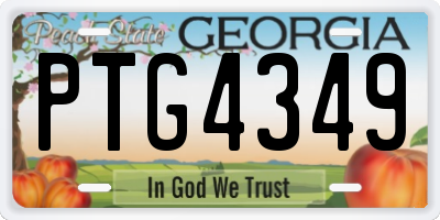 GA license plate PTG4349