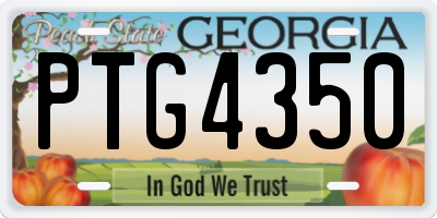 GA license plate PTG4350
