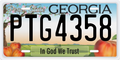GA license plate PTG4358