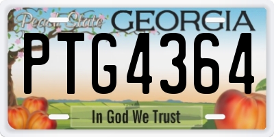 GA license plate PTG4364