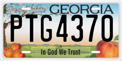 GA license plate PTG4370