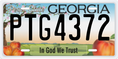 GA license plate PTG4372