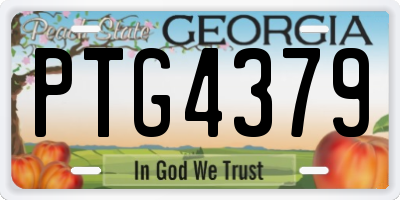 GA license plate PTG4379