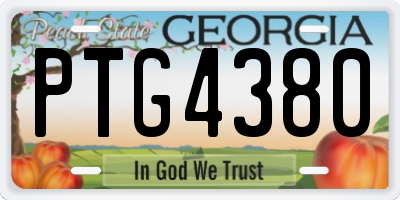 GA license plate PTG4380