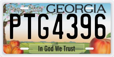 GA license plate PTG4396