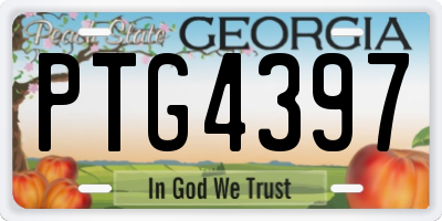 GA license plate PTG4397