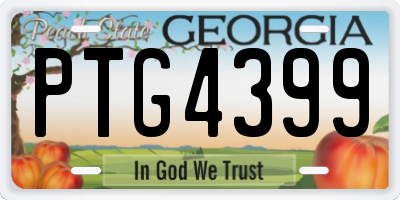 GA license plate PTG4399