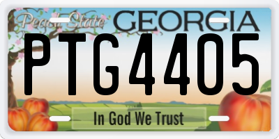 GA license plate PTG4405