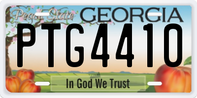 GA license plate PTG4410