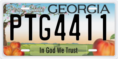 GA license plate PTG4411