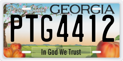 GA license plate PTG4412