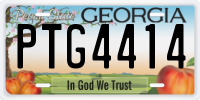 GA license plate PTG4414