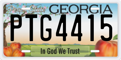 GA license plate PTG4415