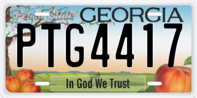 GA license plate PTG4417