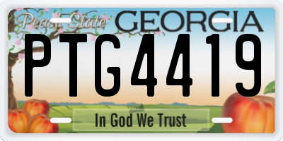 GA license plate PTG4419