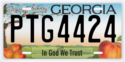 GA license plate PTG4424