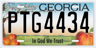 GA license plate PTG4434