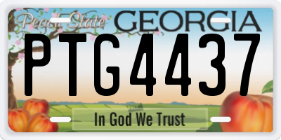 GA license plate PTG4437