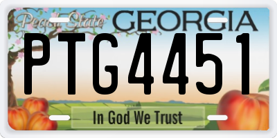 GA license plate PTG4451