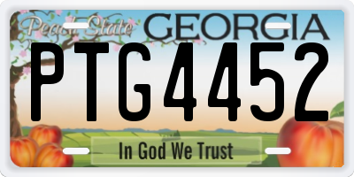 GA license plate PTG4452