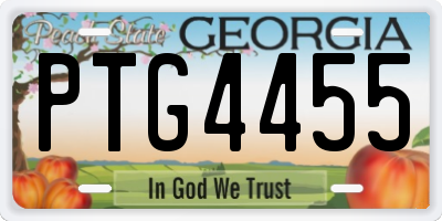 GA license plate PTG4455