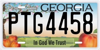 GA license plate PTG4458