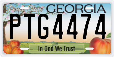 GA license plate PTG4474