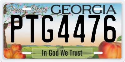 GA license plate PTG4476