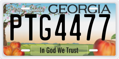 GA license plate PTG4477