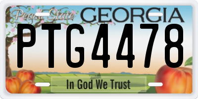 GA license plate PTG4478