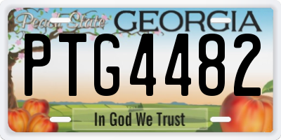 GA license plate PTG4482
