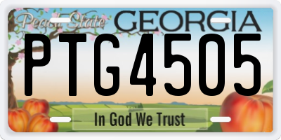 GA license plate PTG4505