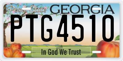 GA license plate PTG4510