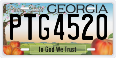 GA license plate PTG4520