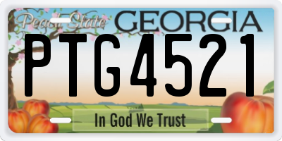 GA license plate PTG4521