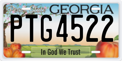 GA license plate PTG4522