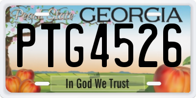 GA license plate PTG4526