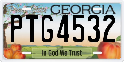 GA license plate PTG4532