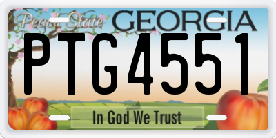 GA license plate PTG4551
