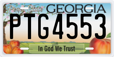 GA license plate PTG4553