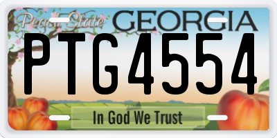 GA license plate PTG4554