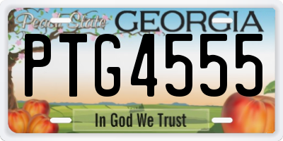 GA license plate PTG4555
