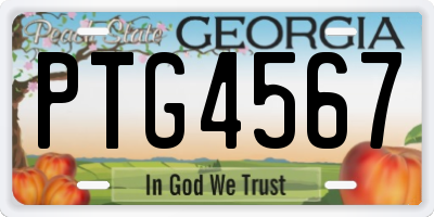 GA license plate PTG4567