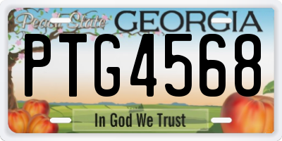 GA license plate PTG4568